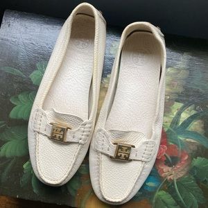 White Leather Loafers - Tory Burch